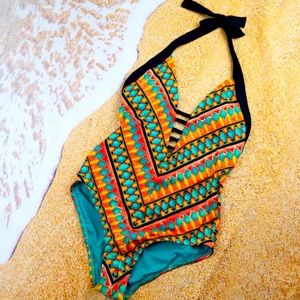 Jantzen multicolor one-piece bathing suit NWOT Sz 10